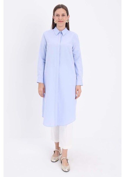 Mavi-Gizli Patlı Uzun Gömlek fiyatları
