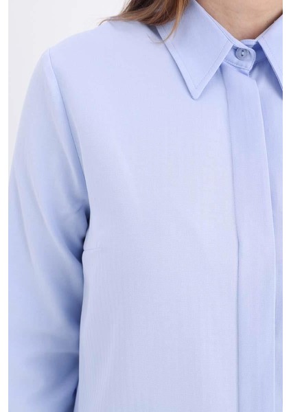 Mavi-Gizli Patlı Uzun Gömlek indirimleri