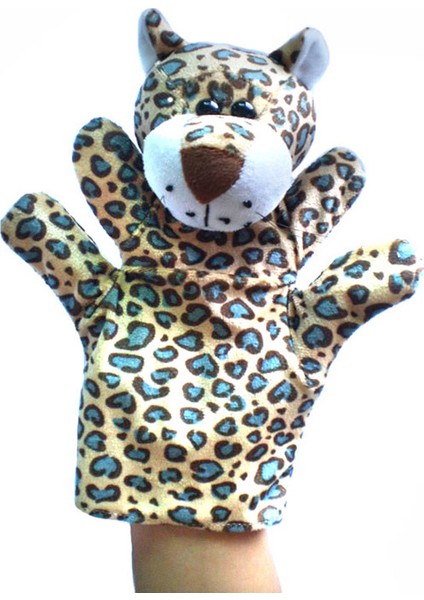 Leopar Ebeveyn Çocuk Interaktif El Kuklası Oyuncak Çocuk Peluş Oyuncaklar 22CM (Yurt Dışından)