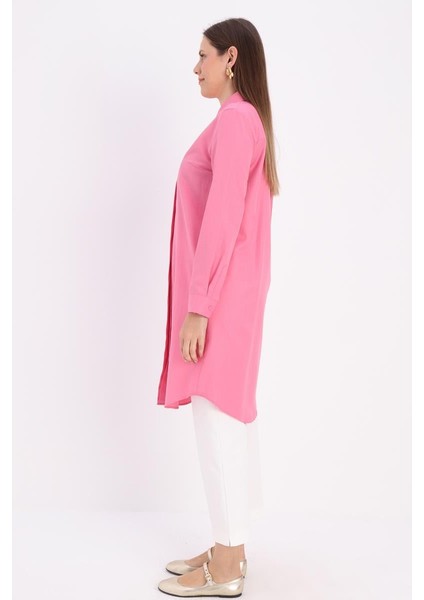 Pembe-Gizli Patlı Gömlek Tunik modelleri