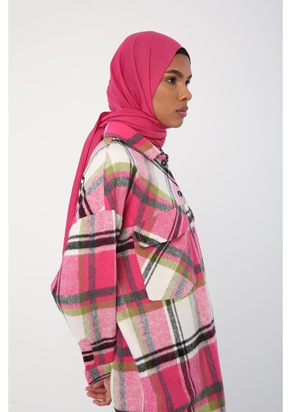 Pembe-Ekru-Oduncu Ekoseli Gömlek Tunik indirimleri