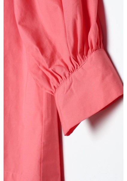 Pembe-Hakim Yaka Pileli Pamuklu Tunik indirimleri