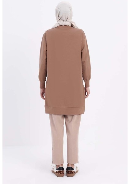 Vizon-Süs Fermuarlı Sweat Tunik