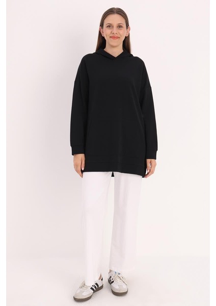 Siyah-Kapüşonlu Kanguru Cepli Sweatshirt fiyatları