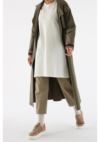 Ekru-Büyük Beden Süprem Sweat Tunik