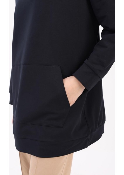 Lacivert-Kapüşonlu Sweat Tunik indirimleri