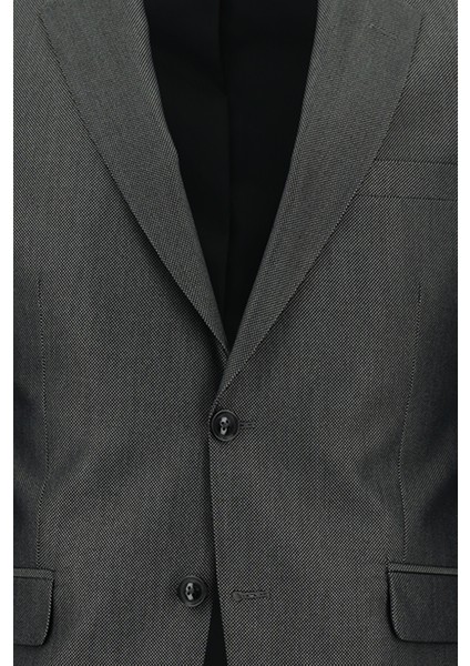 Slim Fit Dar Kesim Klasik Desenli Takım Elbise