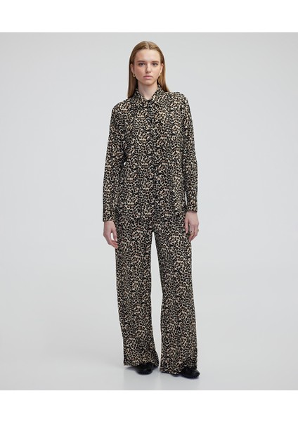 Leopar Desen Örme Pantolon IS1250003072003