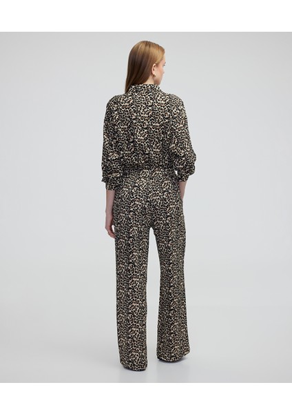 Leopar Desen Örme Pantolon IS1250003072003