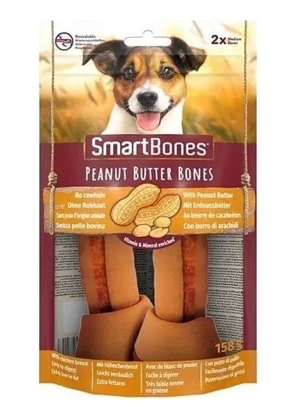 Tavuklu Fıstık Ezmeli Düğüm Kemik Köpek Ödül Maması 2 adet 158 gr