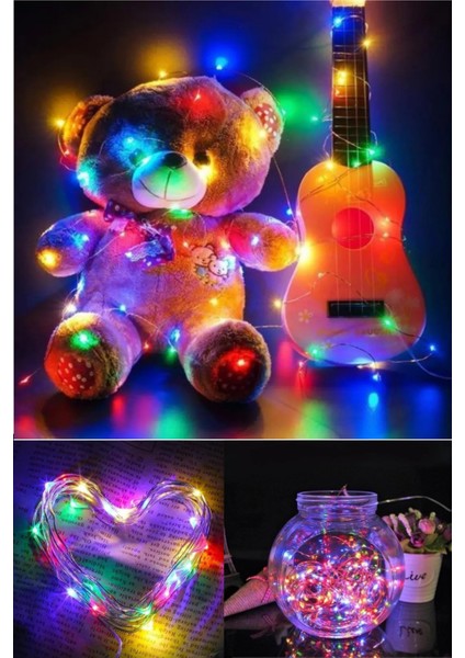 Pilli Yılbaşı Çam Ağacı Ev Süsleme Ledi 3m 28 Adet Ledli Işıklandırma Rgb LED Işık
