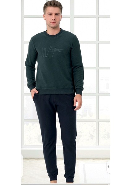 %100 Pamuk Selanik Örme Uzun Kol Erkek Pijama Takımı Kışlık