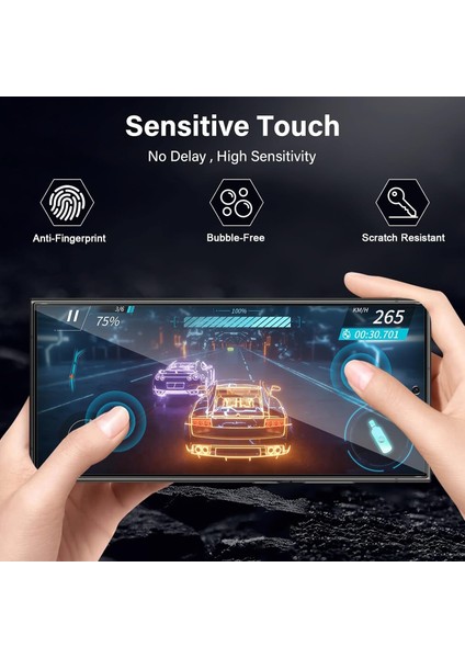 Samsung Galaxy S25 Ultra Hayalet Ekran Koruyucu Cam Tam Kapatan Gizli Tamperli Cam 5d Parlak Privacy Glass / Rika Priemium Cam