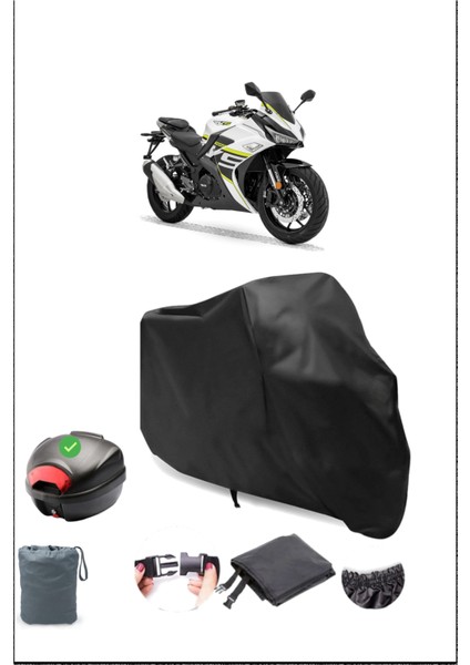 Rks R250 Siyah Motosiklet Brandası Arka Çanta Uyumlu