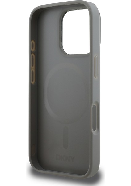 iPhone 16 Pro Max Kılıf Dkny Orjinal Lisanslı Magsafe Şarj Özellikli Pu Deri Plain Kapak Gri fırsatları