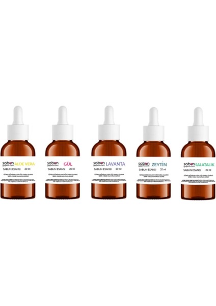 Sabun Bazı Esansı Seti (5 Koku x 20 Ml)