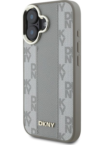 iPhone 16 Kılıf Dkny Orjinal Lisanslı Magsafe Şarj Özellikli 3D Yazılı Checkered Pattern Kapak Bej fiyatları
