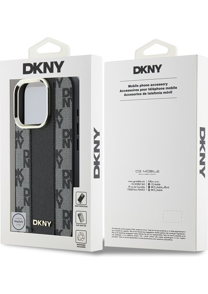iPhone 16 Pro Max Kılıf Dkny Orjinal Lisanslı Magsafe Özellikli 3D Yazılı Checkered Pattern Siyah indirimleri
