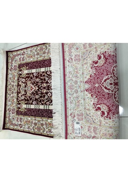 Bambu Halı Seccade Yumuşak Yüzey Sık Dokuma 10074 Saçaklı Kırmızı 70 x 120 cm