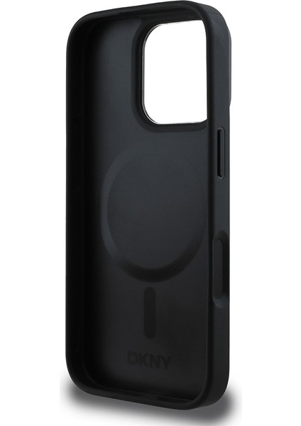 iPhone 16 Pro Max Kılıf Dkny Orjinal Lisanslı Magsafe Özellikli Metal Logolu Pu Deri Plain Siyah fırsatları