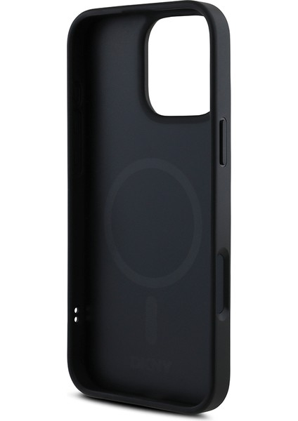iPhone 16 Pro Max Kılıf Dkny Orjinal Lisanslı Magsafe Özellikli Metal Logolu Pu Deri Grained Siyah fırsatları