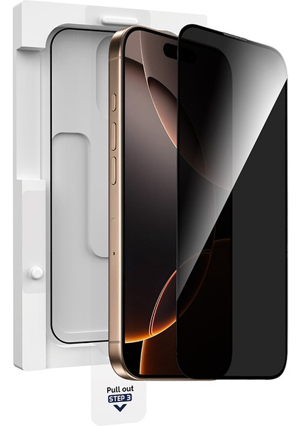 Apple iPhone 16 Pro Max Wiwu GT-021 Hayalet Ekran Koruyucu Hibrit Polimer Privacy Uygulama Aparatlı