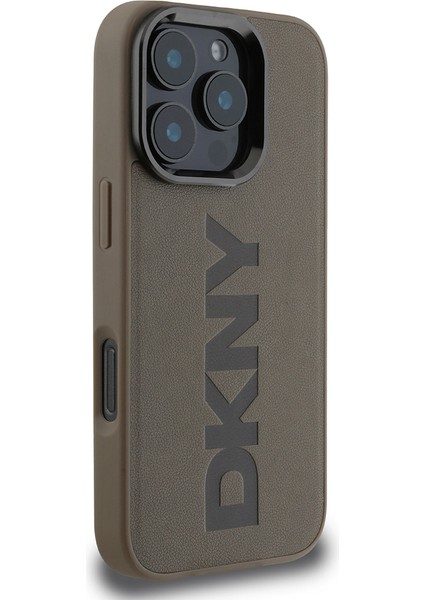 iPhone 16 Pro Max Kılıf Dkny Orjinal Lisanslı Magsafe Şarj Özellikli Pu Deri Plain Kapak Kahverengi modelleri