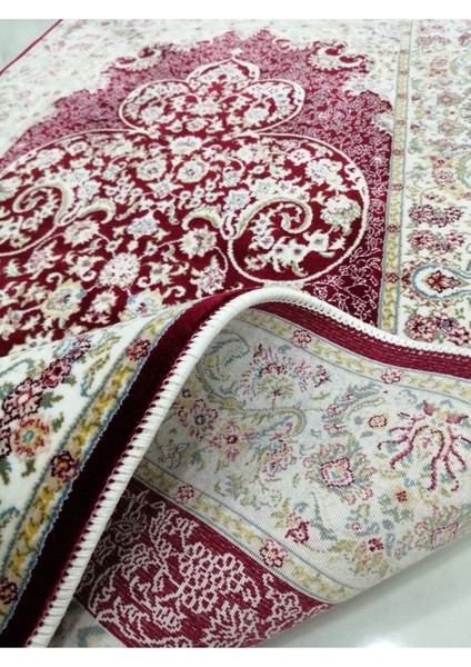 Bambu Halı Seccade Yumuşak Yüzey Sık Dokuma 10074 Saçaklı Kırmızı 70 x 120 cm