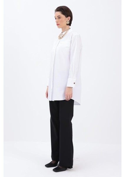 Beyaz-Cepli Gömlek Tunik modelleri
