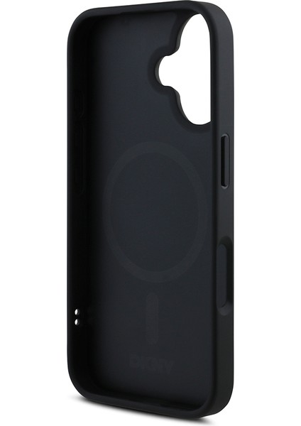 iPhone 16 Kılıf Dkny Orjinal Lisanslı Magsafe Şarj Özellikli Metal Logolu Pu Deri Grained Siyah fırsatları