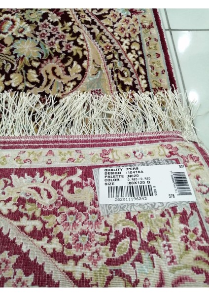 Bambu Halı Seccade Yumuşak Yüzey Sık Dokuma 10416A Saçaklı Kırmızı 60 x 120 cm