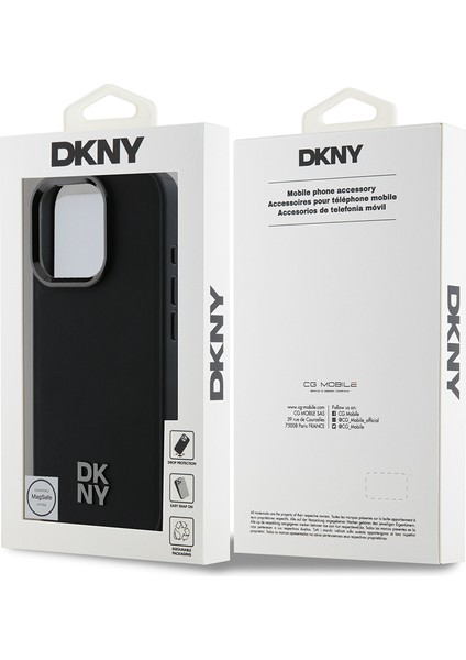 iPhone 16 Pro Kılıf Dkny Orjinal Lisanslı Magsafe Şarj Özellikli Metal Logolu Pu Deri Plain Siyah indirimleri