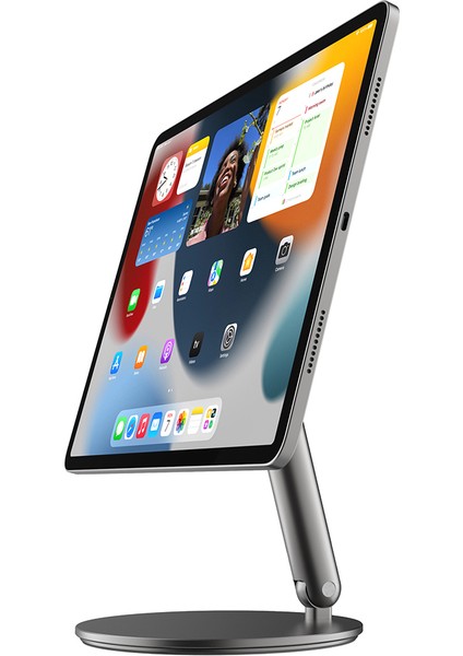 iPad Pro 11 2024 Tablet Standı ZM-310 360 Derece Dönebilen Magnetik Başlıklı Gri