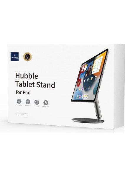 iPad Pro 11 2024 Tablet Standı ZM-310 360 Derece Dönebilen Magnetik Başlıklı Gri