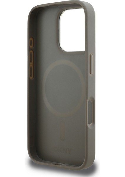 iPhone 16 Pro Kılıf Dkny Orjinal Lisanslı Magsafe Şarj Özellikli 3D Yazılı Checkered Pattern Bej fırsatları