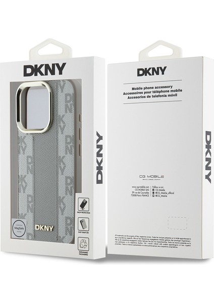 iPhone 16 Pro Kılıf Dkny Orjinal Lisanslı Magsafe Şarj Özellikli 3D Yazılı Checkered Pattern Bej indirimleri