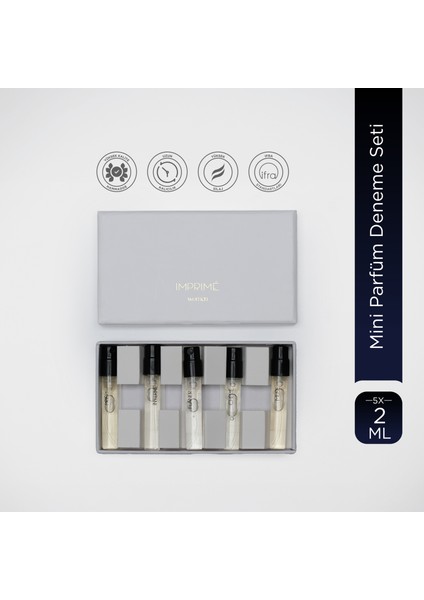 Mini Parfüm Kadın Deneme Seti 5 x 2 ml (Muse, Cherie, Priere, Interne ve Flaner)