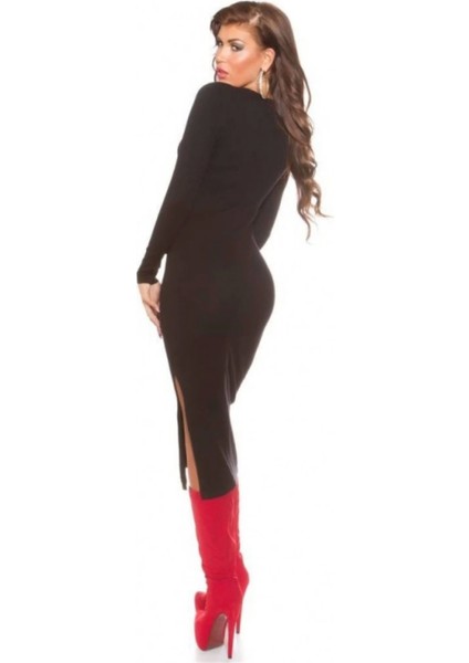 B101171 Uzun Kollu Yırbrfaçlı Kalem Elbise fiyatları