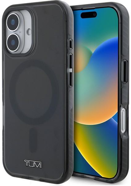 iPhone 16 Kılıf Tumı Orjinal Lisanslı Magsafe Şarj Özellikli Airbagli Transparan Kapak Siyah