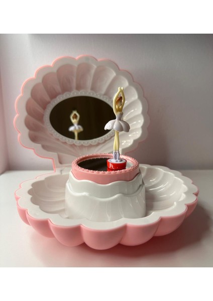 Dans Eden Balerinli Istiridye Müzik ve Takı Kutusu Koyu Pembe