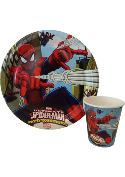 Doğum Günüspiderman Tabak Bardak Seti 8 Li