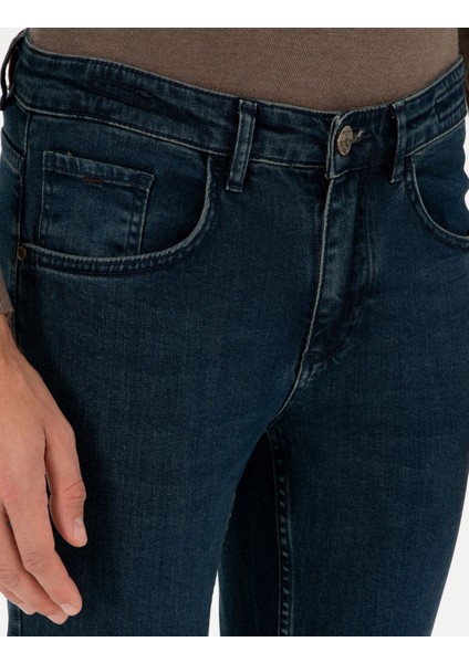 Erkek Mavi Slim Fit Jean Pantolon 50296146-Vr036