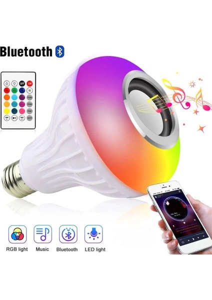 Bluetoothlu LED Ampül Hoparlör Mp3 Çalar Renkli LED Disko Ampül modelleri