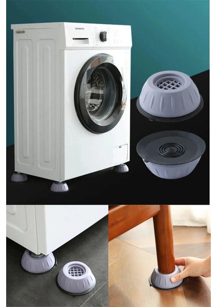 Beyaz Eşya Altlığı Ayağı Çamaşır Bulaşık Makinası Buzdolabı Yükseltici Titreşim Önleyici 16 Adet