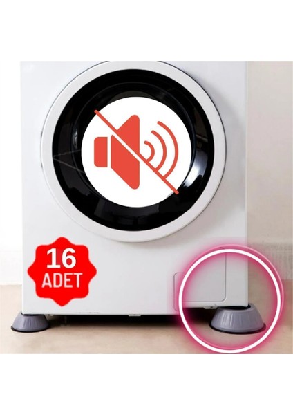 Beyaz Eşya Altlığı Ayağı Çamaşır Bulaşık Makinası Buzdolabı Yükseltici Titreşim Önleyici 16 Adet fiyatları