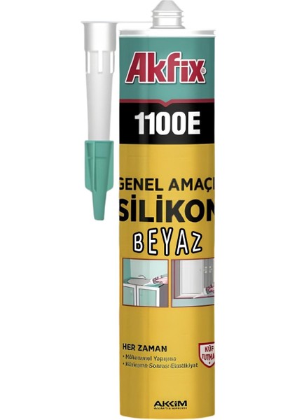 Beyaz Genel Amaçlı Silikon Yapıştırma Sızıntı Önleyici Dolgu Silikonu 1100E 280 gr 1 Adet indirimleri
