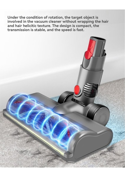 Dyson V10 Slim V12 Slim Sert Zemin Halıları Için LED Işıklı V Şeklinde Turbo Kıl Fırça Temizleme Başlığı (Yurt Dışından)
