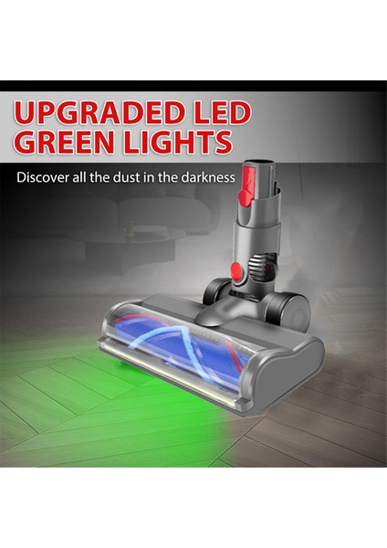Dyson V10 Slim V12 Slim Sert Zemin Halıları Için LED Işıklı V Şeklinde Turbo Kıl Fırça Temizleme Başlığı (Yurt Dışından)