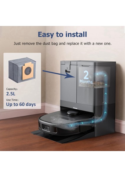 12'li Paket Robot Süpürge Yedek Aksesuarları Eufy X10 Pro Omni Için Yedek Toz Torbaları ve Paspas Pedleri (Yurt Dışından) modelleri