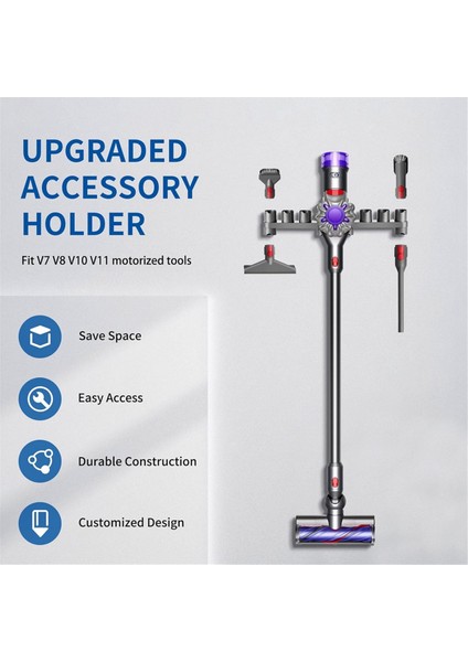 Dyson Elektrikli Süpürgeler Için Tutucular Duvara Monte ve Yerleştirme Istasyonu Düzenleyicisi Dyson V15 V7 V8 V10 V11 Modeli (Yurt Dışından)